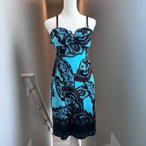 Snap‎ Women's Blue Brown Black Sleeveless Y2K Dress Medium